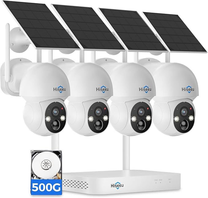 Hiseeu Solar Camera Wireless Outdoor, Home Security Camera System, 2.4G & 5G by Hiseeu