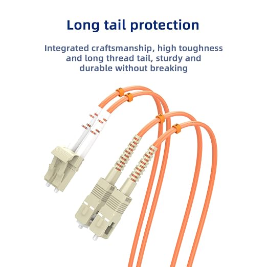 Multimode Duplex OM1 Fiber Patch Cable LC/UPC to SC/UPC 6M/19.6FT Fiber Optic - Image 5