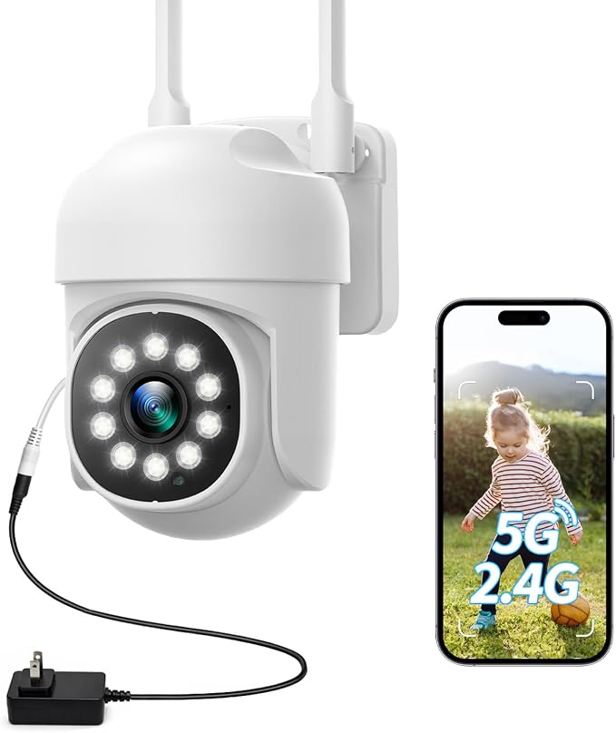CAMCAMP Outdoor Security Camera Wireless 2.4G/5G WiFi Connect【Plug-in by CAMCAMPSECURITY