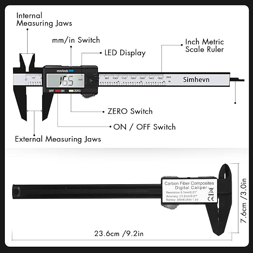 Electronic Digital Calipers, inch and Millimeter Conversion, LCD Screen - Image 7