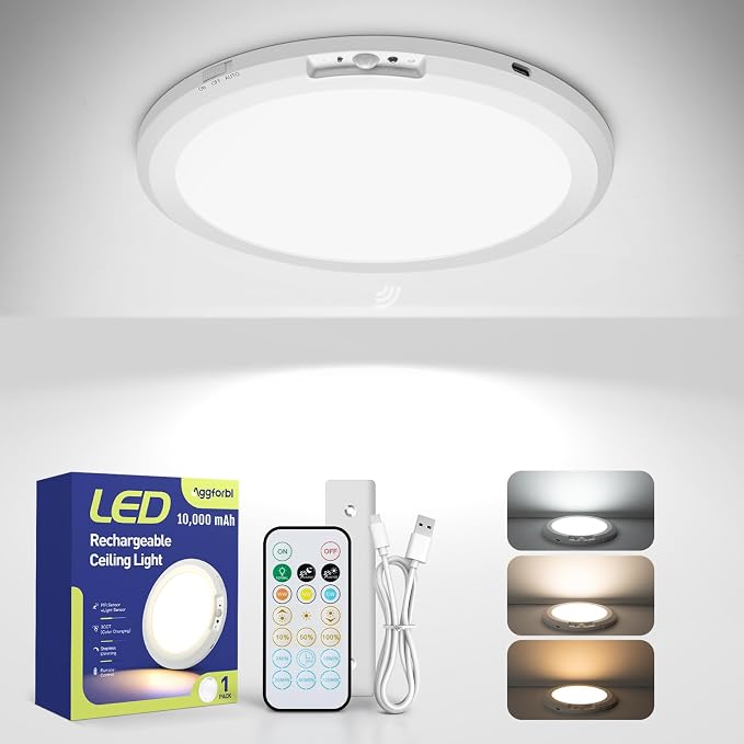 10, 000mAh Rechargeable Ceiling Light by Aggforbl