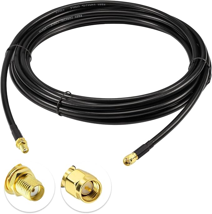 Superbat SMA Male to SMA Female Bulkhead RF Coaxial Cable RG8X Cable 15ft + - Image 8