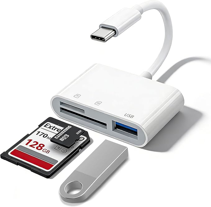 3IN1 SD Card Reader, USB C SD Card Reader, supports SD and MicroSD memory card by LBSC