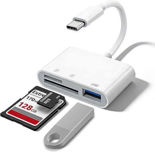 3IN1 SD Card Reader, USB C SD Card Reader, supports SD and MicroSD memory card by LBSC