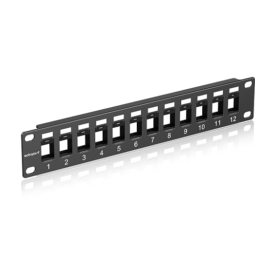 Sokqovt 12 Port Mini Blank Keystone Patch Panel by Unknown