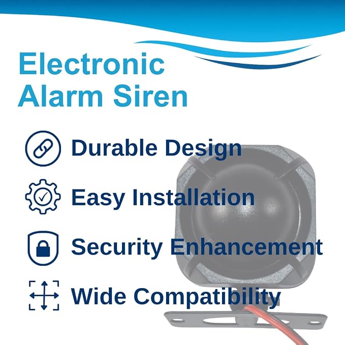 HQRP Electronic Alarm Siren 20W DC12V Universal Replacement Security Alarm Siren - Image 4
