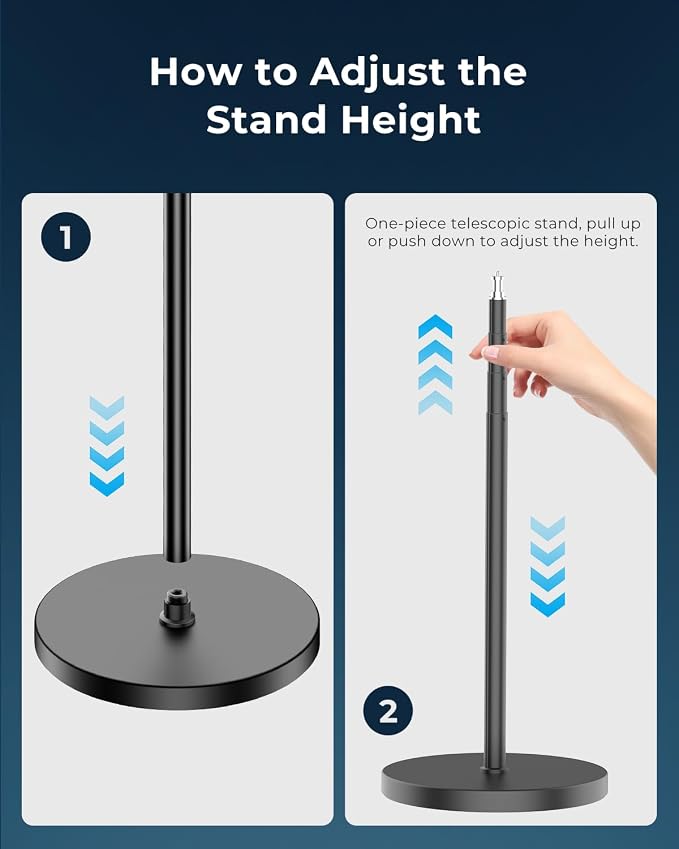 Aureday 12” Ring Light with Stand and Phone Holder, 79” Tall LED Circle Light - Image 7