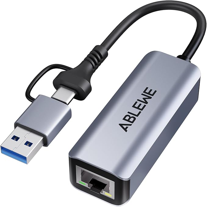 USB to Ethernet Adapter, ABLEWE USBC/USB 3.0 to RJ45 Gigabit LAN Network Adapter by ABLEWE