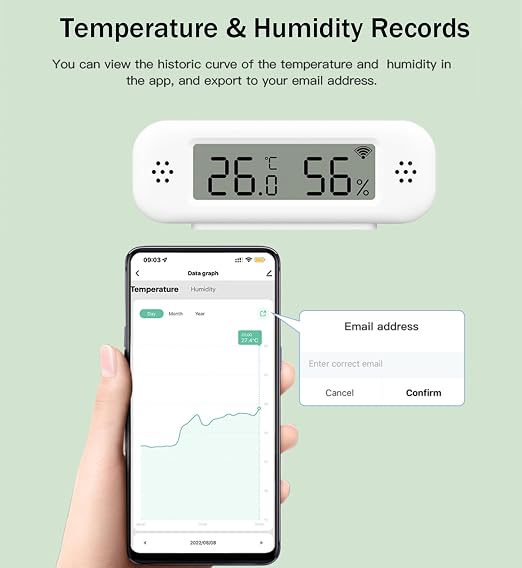 WiFi Thermometer Hygrometer: Smart Temperature and Humidity Sensor, Real-time - Image 2