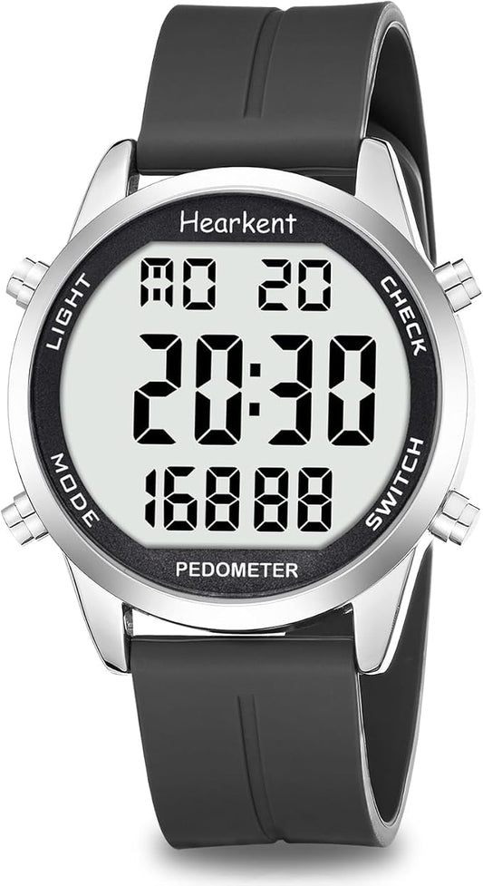 Pedometer Watch for Walking for Senior No App Required by Hearkent