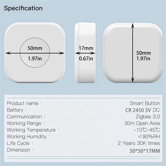 4X Tuya Zigbee Button Smart Scene Switch Intelligent Linkage Wireless Switch - Image 8
