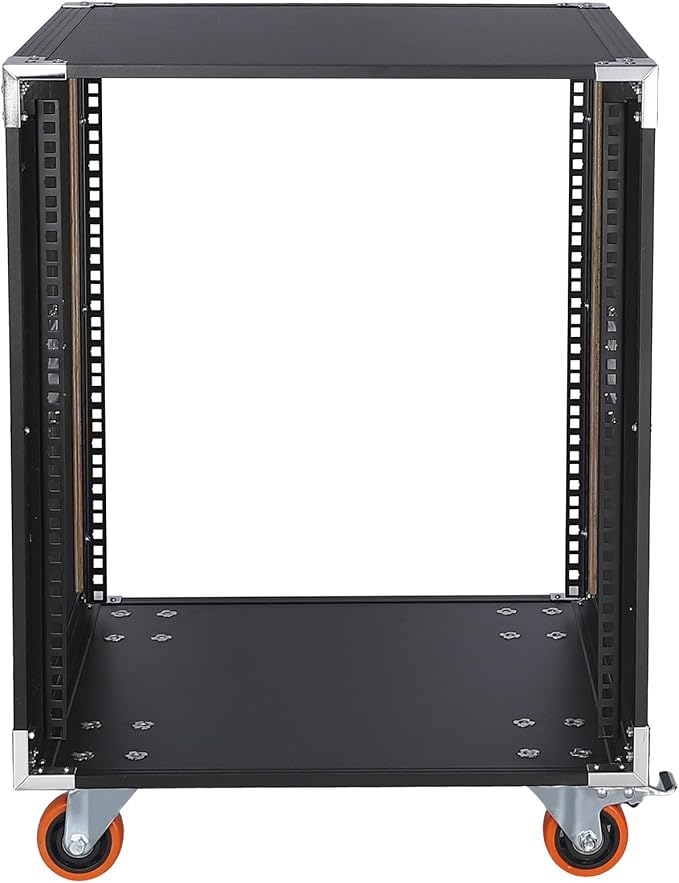 Movable AV Gear Rack 12U 19in Mobile Floor Standing Network Device Storage - Image 8