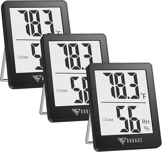 DOQAUS Digital Hygrometer Indoor Thermometer 3 Pack, Room Thermometer by DOQAUS
