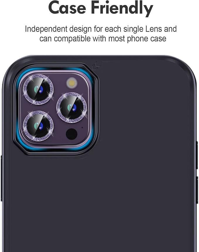 for iPhone 14 Pro/14 Pro Max Camera Lens Protector Bling, 9H Hardness - Image 6