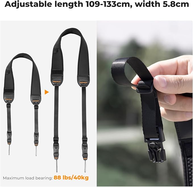 K&F CONCEPT Camera Neck Strap for Photographers, Soft Neoprene Adjustable - Image 2