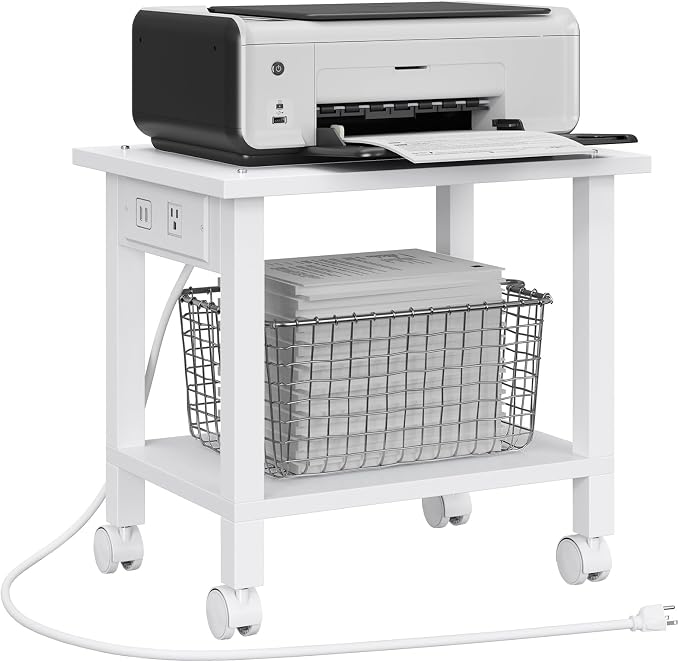 TUTOTAK 2 Tier Printer Stand, Rolling Printer Cart by ChoosetutotakFurnitureBuildYourCozyHome