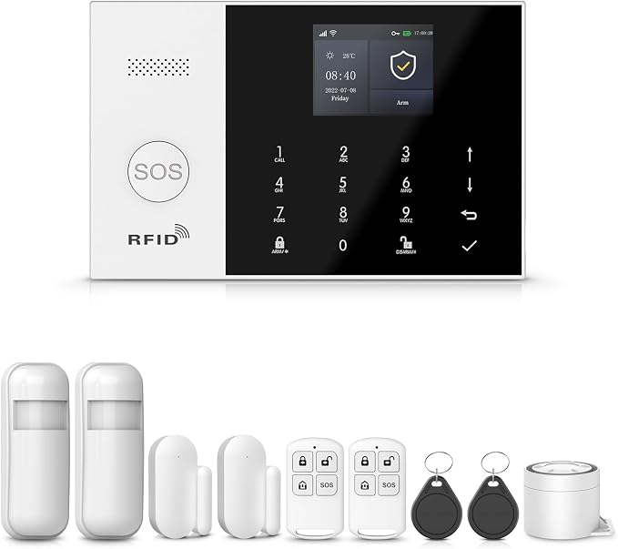 LWOHSI Wireless Alarm System, DIY 4G/WiFi Home Security Systems, Phone APP Alert by LWOHSI