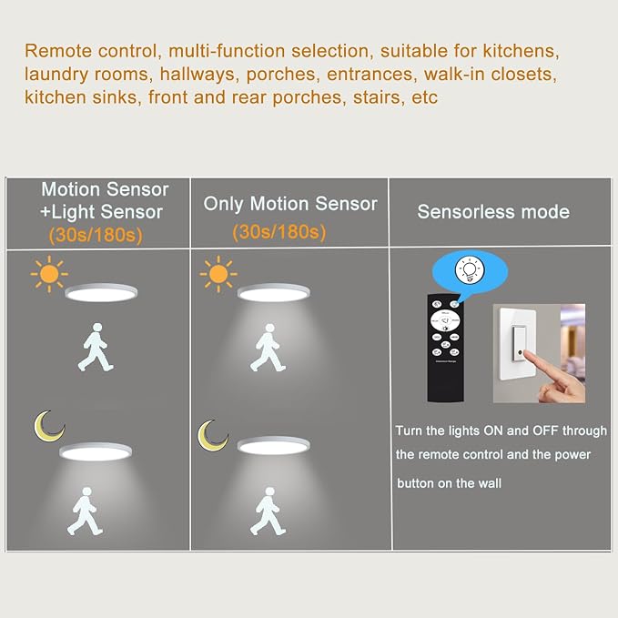 7 Inch Motion Sensor Ceiling Light Indoor, Motion Sensor Fixture Indoor - Image 5
