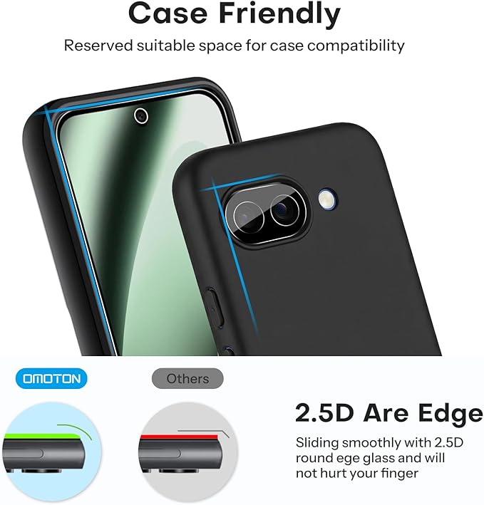 OMOTON 3 Pack Screen Protector for Google Pixel 10a +2 Pack Camera Lens - Image 5