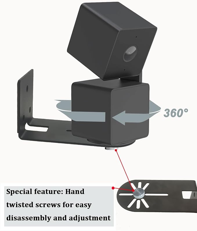 2Pack Metal Wall Mount Bracket for Wyze Cam Pan V3/V2, Wyze Cam V4/V3/V2 - Image 5