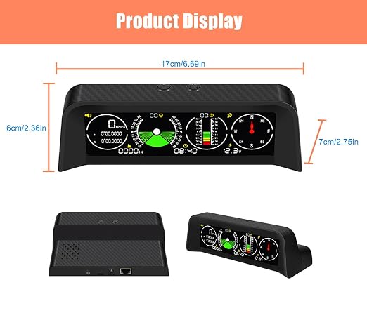Car Inclinometer for Off-Road Driving Digital GPS Speedometer HUD, Pitch & Roll - Image 7