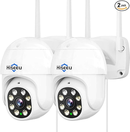 Hiseeu 2Pcs 5MP Security Camera PTZ Wireless Cameras Two Way Vioice by Hiseeu