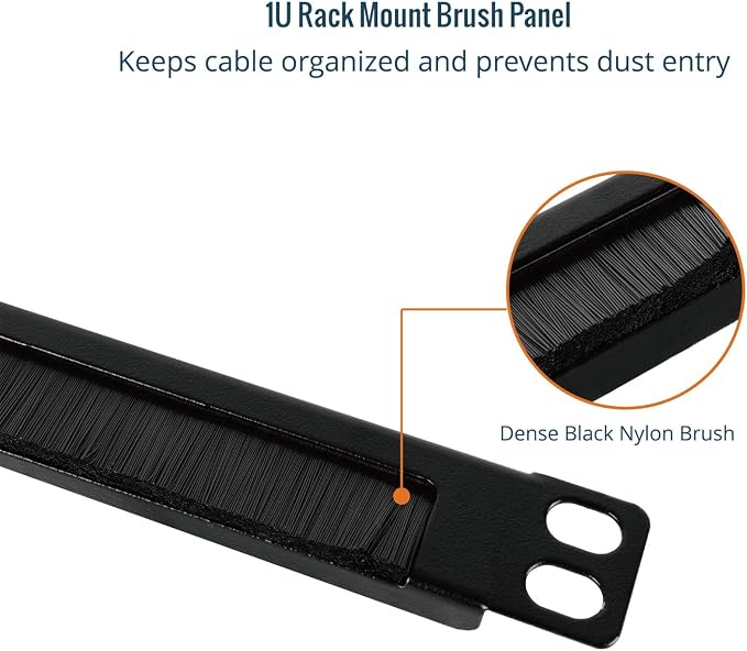 Tecmojo 2 Pack 0.5U Cable Management Brush Panel - Image 5