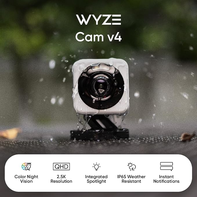 WYZE Cam v4, 2.5K AI Security Camera, Indoor/Outdoor Cameras - Image 2