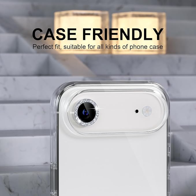 Choiche Compatible for iPhone 17 Air Camera Lens Protector Bling, 9H Tempered - Image 4