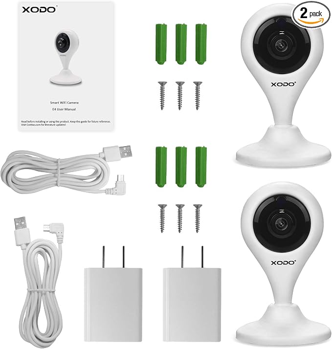 XODO Wireless Security Camera, E4 IP 1080P HD Plug-in Indoor WiFi Camera by Xodo