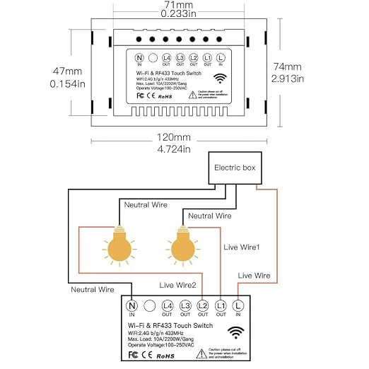 MOES 2.4GHz WiFi Wall Touch Smart Switch Neutral Wire Required, 3 Way - Image 6