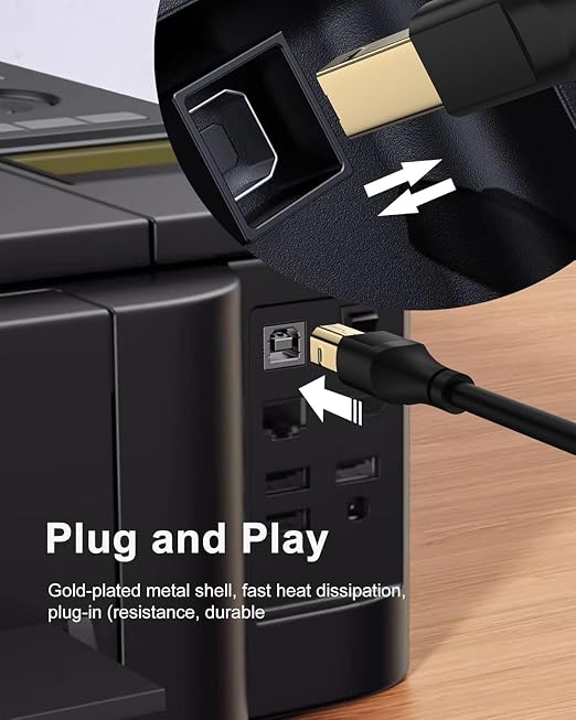 Printer Cable 3ft, Scanner USB C to USB B Cable - Image 4
