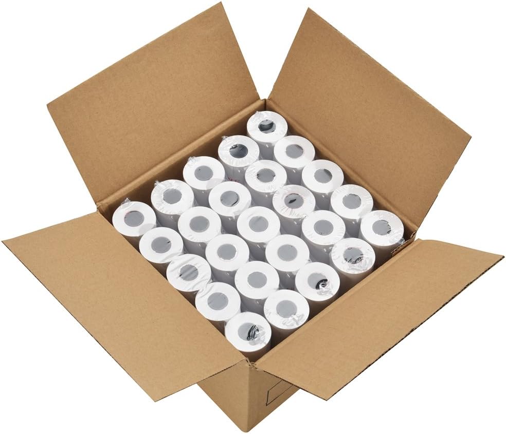 MFLABEL 2-1/4" x 50' Thermal Paper Rolls - 100 Rolls Bulk POS Receipt Papers for Clover, First Data Terminals | Credit Card Paper with HD Printing, Fade-Proof & Jam-Free Guarantee