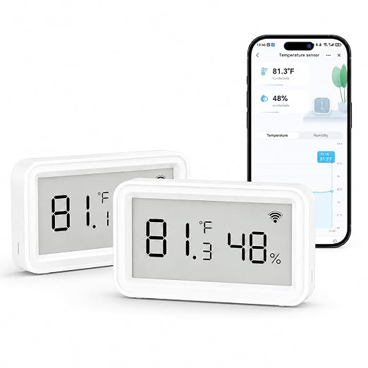 eMylo Smart WiFi Thermometer Hygrometer 2 Pack, Indoor Wireless Temperature by eMylo