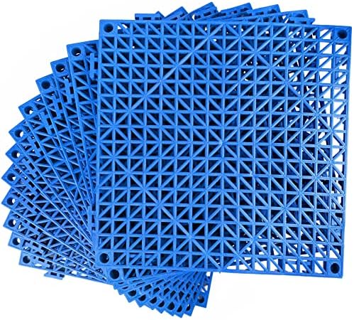 MYFAMIREA Modular Interlocking Cushion 12 Pack 11.8" x 11.8" Rubber Floor Tiles by MYFAMIREA
