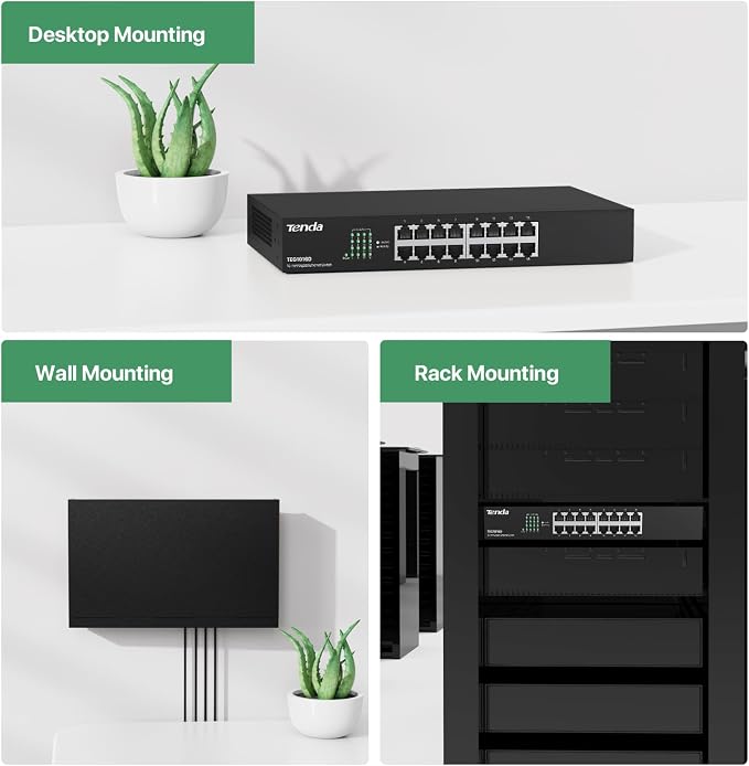Tenda 16 Port Gigabit Ethernet Switch | Desktop/Rackmount Network Switch | - Image 6
