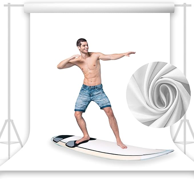9x6FT White Backdrop for Photography, High Density Polyester Fabric Background - Image 4