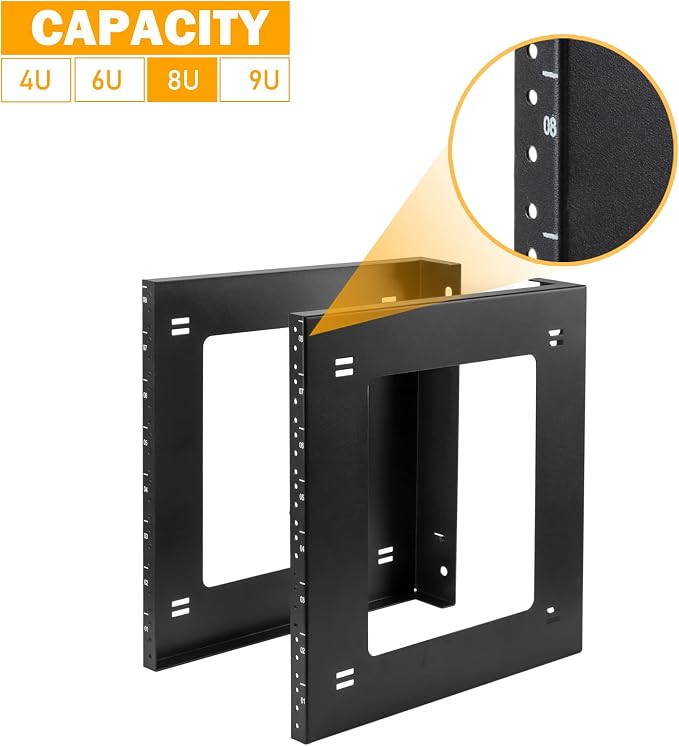 RIVECO 8U Desktop & Wall Mount Rack Assembly Free Seperated 2 Pieces Firm - Image 4