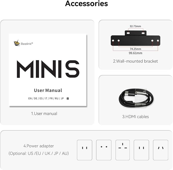 Beelink Mini PC, Mini S12 Intel 12th Gen 4-Core N95, Mini Computer 8GB DDR4 RAM - Image 8