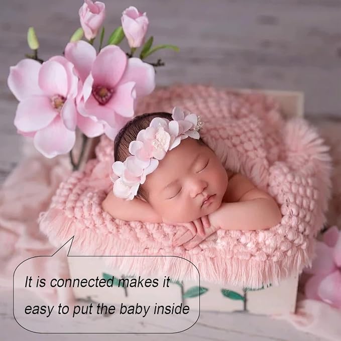 Zeroest Baby Photography Props Basket Braid Wool Wrap Newborn Photo Shoot - Image 7