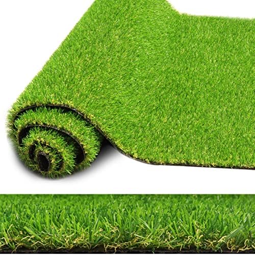 Realistic Artificial Grass Rug 4 FT x 68 FT Fake Faux Turf Grass, 0.8"" Indoor by ZGRHOMEGARDEN