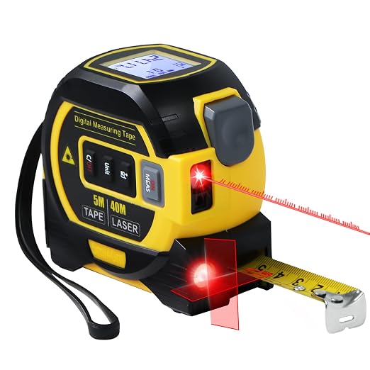 Laser Tape Measure 3-in-1 with Large LCD Display | Digital Laser Measurement by AYHEASFL