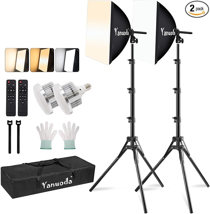 16x16'' Softbox Lighting Kit 2 Pack by Yanuoda