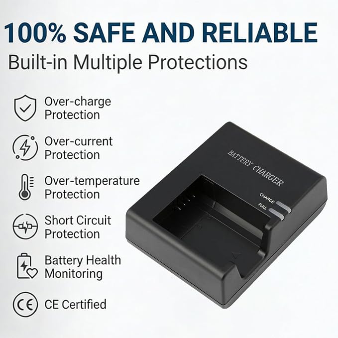 LC-E10E Quick Battery Charger for Canon LP-E10 LC-E10 LC-E10C, Compatible - Image 4