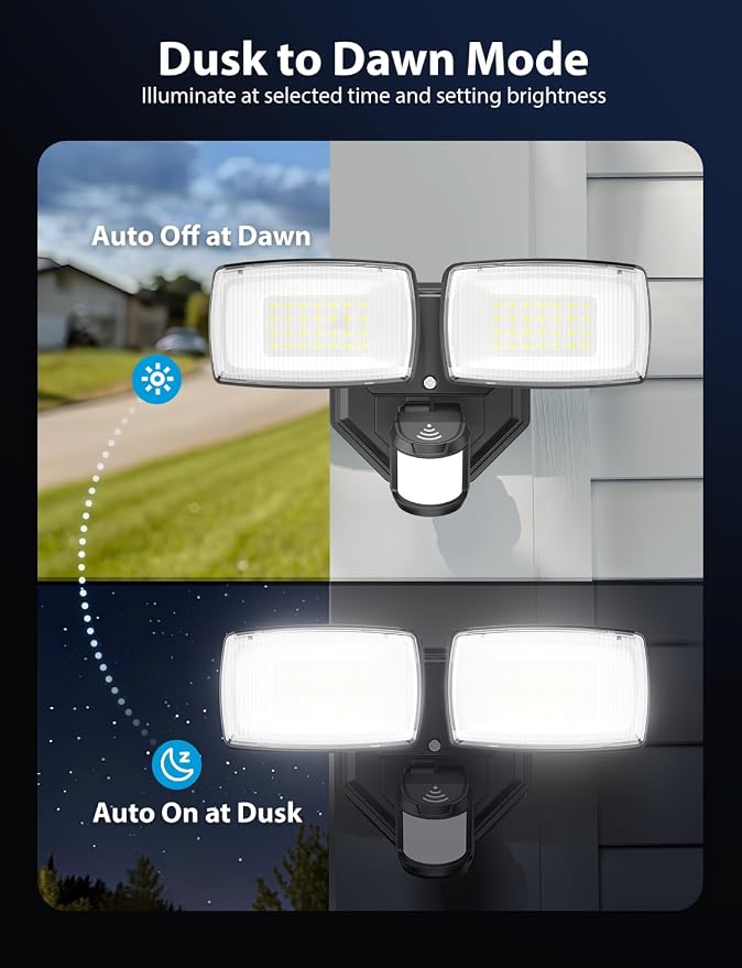 Onforu 32W 3200LM Smart Outdoor Security Light, WiFi Motion Sensor Flood Light - Image 6