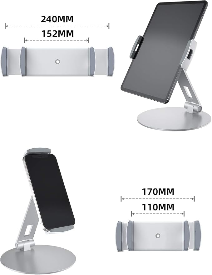Stouchi Tablet Stand, 360°Tablet Swivel Base Holder, Adjustable Desk Mount Desk - Image 2