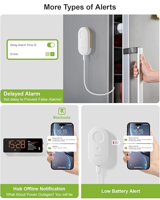 MOCREO WiFi Refrigerator Thermometer, Remote Email & App Alert, 2 Years Data - Image 3