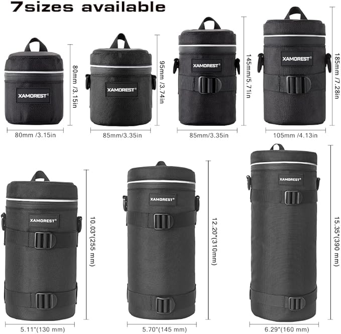 Camera Lens Case Bag for Photographyers, Zipper Waterproof Lens Protective - Image 6