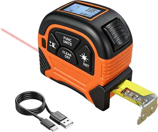 2-in-1 Laser Tape Measure, 197Ft Laser Measuring Tool & 16Ft Measuring Tape by Unknown