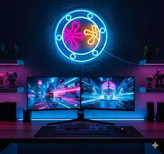 manimo Ocean World Porthole Neon Lights, LED Under Sea Porthole Neon Signs - Image 5
